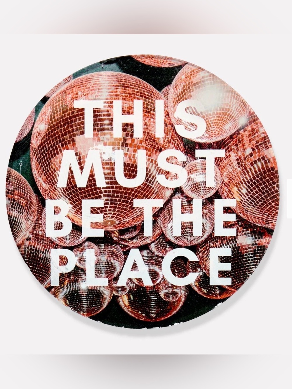 Tart by Taylor Set of 2 Round Printed Drink Coasters - "This Must Be The Place"